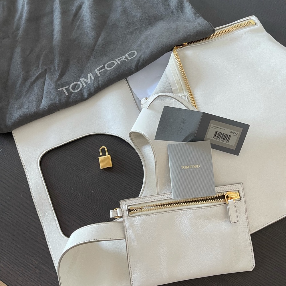 Tom Ford white leather bag